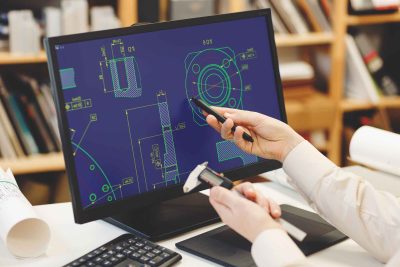 Engineer,Working,On,Cad,Scheme,Using,Computer,Tools. Engineer,Working,On,Cad,Scheme,Using,Computer,Tools.