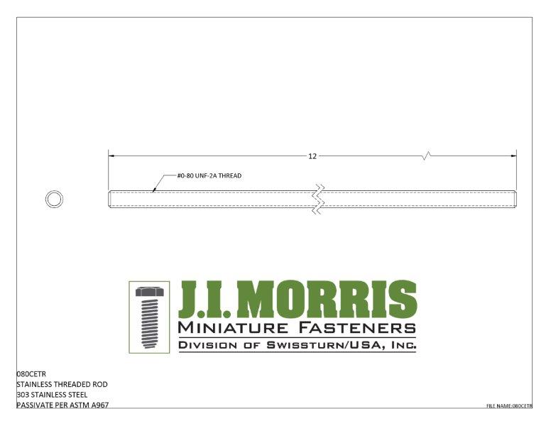 0-80 THREADED ROD-STAINLESS STEEL