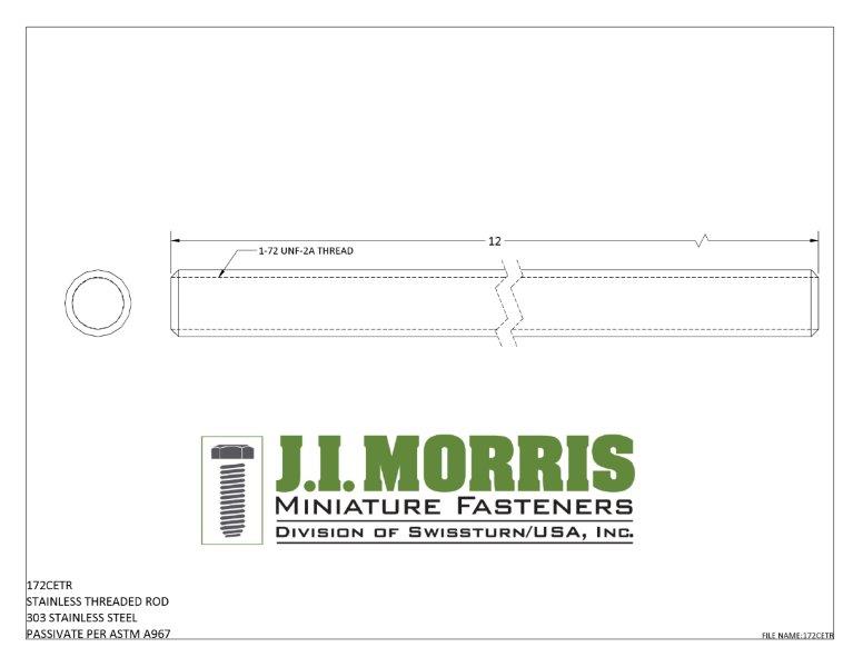 1-72 THREADED ROD-STAINLESS STEEL