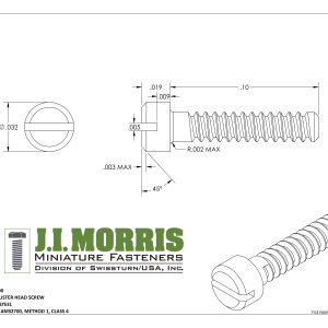 .50 UNM x .100 SCREW-FLAT FILLISTER HEAD-STAINLESS STEEL