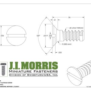 .50 UNM x .060 SCREW-FLAT HEAD SCREW-STAINLESS STEEL