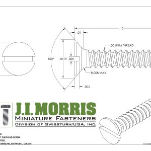 .50 UNM x .100 SCREW-FLAT HEAD SCREW-STAINLESS STEEL