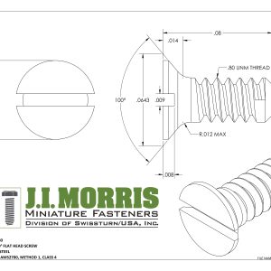 .80 UNM x .080 SCREW-FLAT HEAD SCREW-STAINLESS STEEL
