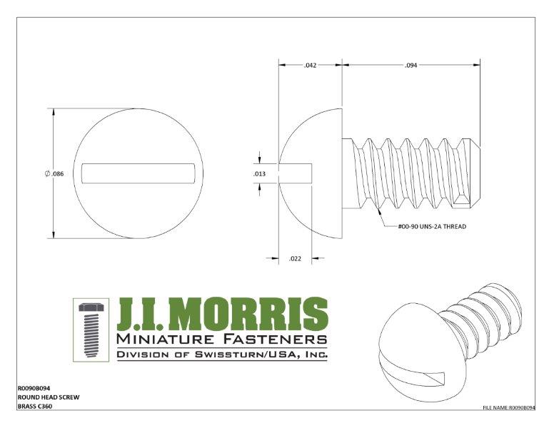 00-90 x 3/32 SCREW-ROUND HEAD-BRASS