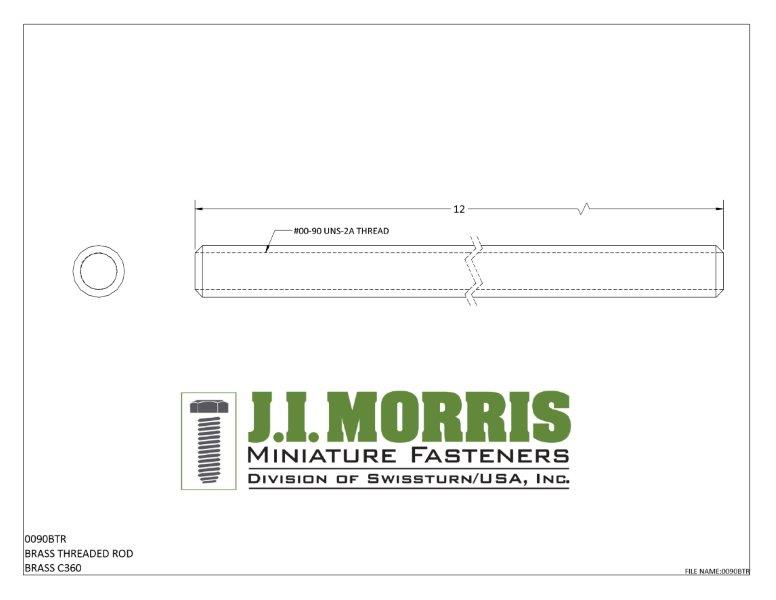 00-90 THREADED ROD-BRASS