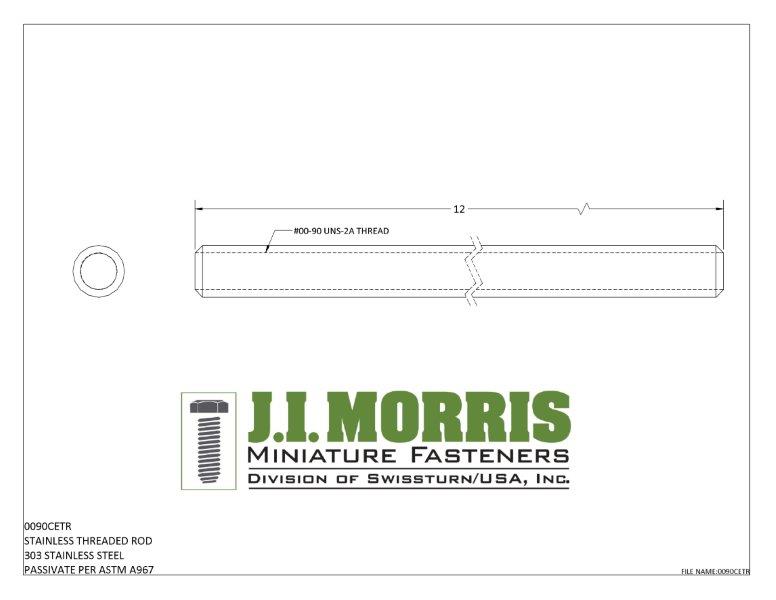 00-90 THREADED ROD-STAINLESS STEEL