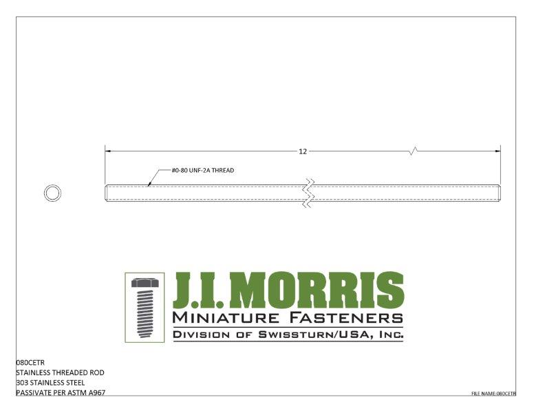 0-80 THREADED ROD-STAINLESS STEEL