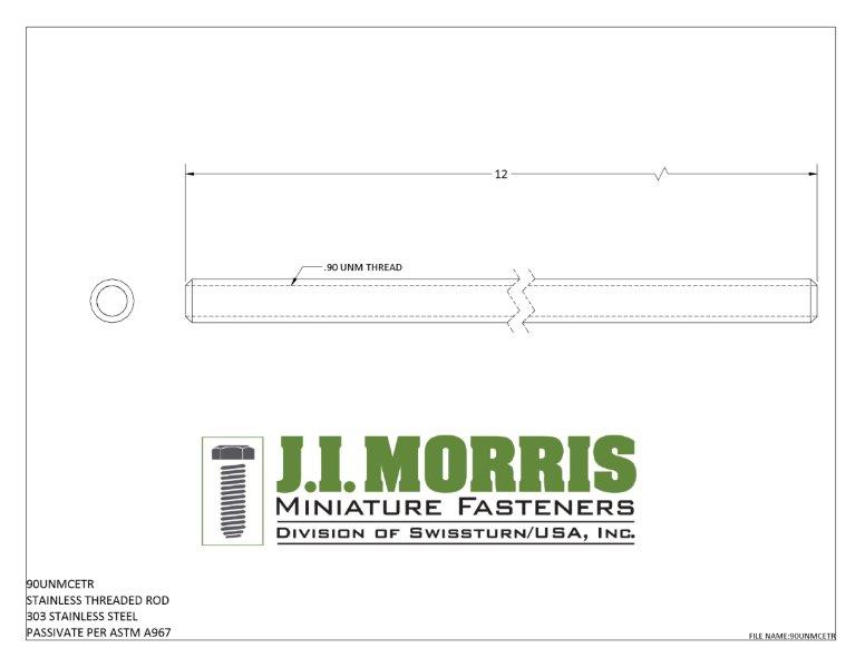 0.90 UNM THREADED ROD-STAINLESS STEEL