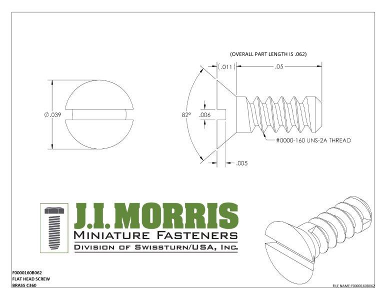 0000-160 x 1/16 SCREW-FLAT HEAD-BRASS