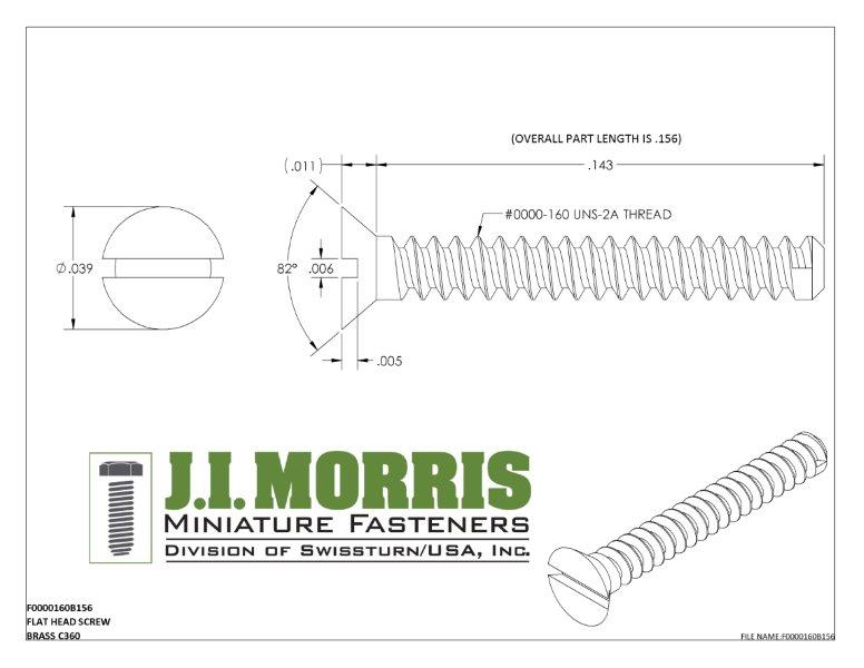 0000-160 x 5/32 SCREW-FLAT HEAD-BRASS