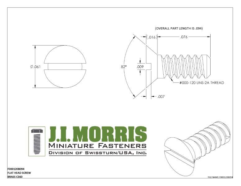 000-120 x 3/32 SCREW-FLAT HEAD-BRASS