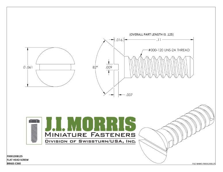 000-120 x 1/8 SCREW-FLAT HEAD-BRASS