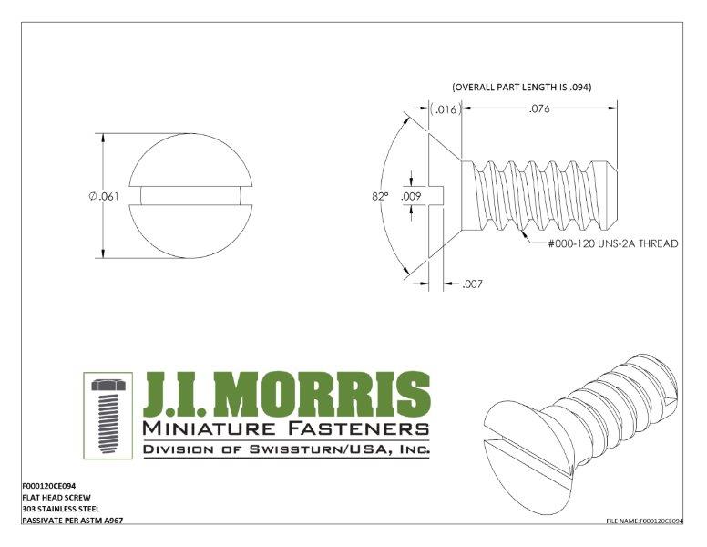 000-120 x 3/32 SCREW-FLAT HEAD-STAINLESS STEEL