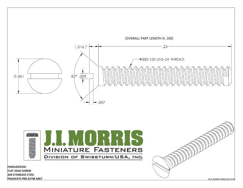 000-120 x 1/4 SCREW-FLAT HEAD-STAINLESS STEEL