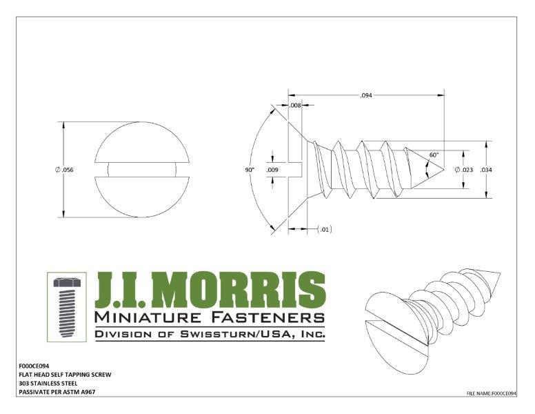 000 x 3/32 SCREW-FLAT HEAD-SELF TAPPING