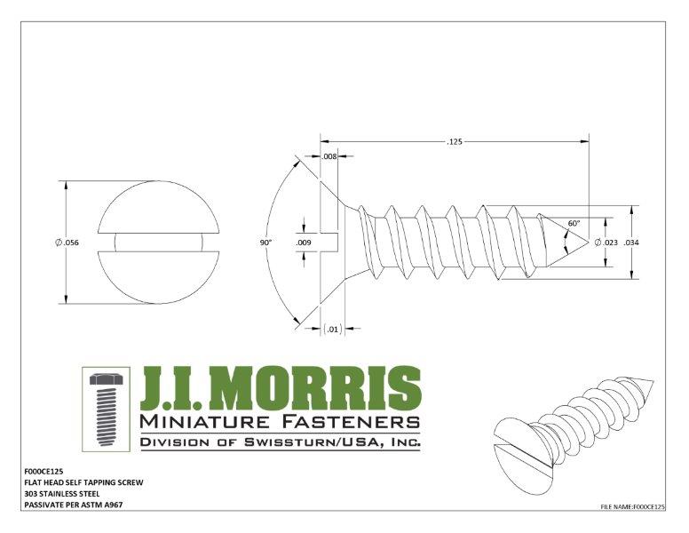 000 x 1/8 SCREW-FLAT HEAD-SELF TAPPING