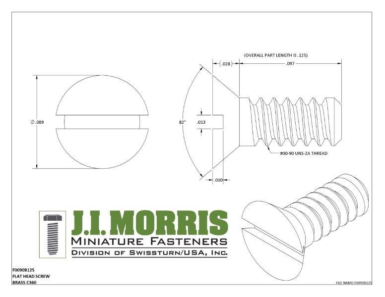 00-90 x 1/8 SCREW-FLAT HEAD-BRASS