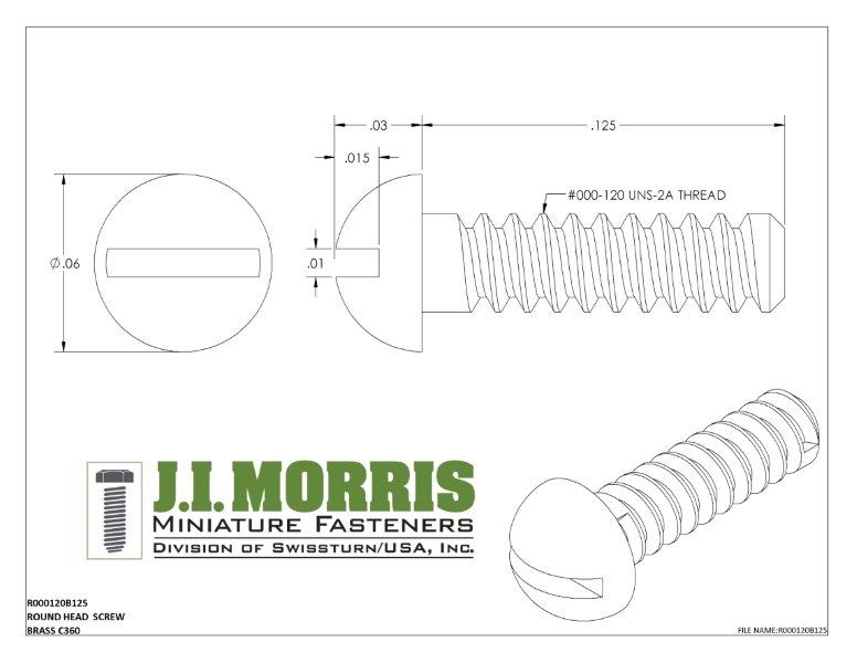 000-120 x 1/8 SCREW-ROUND HEAD-BRASS