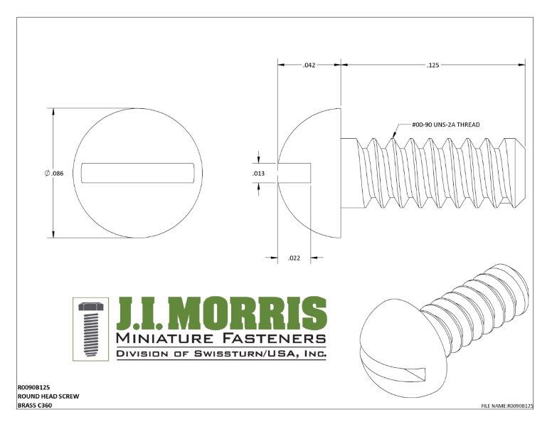 00-90 x 1/8 SCREW-ROUND HEAD-BRASS