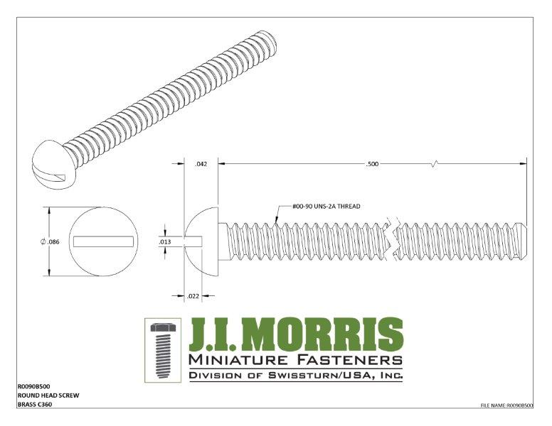 00-90 x 1/2 SCREW-ROUND HEAD-BRASS