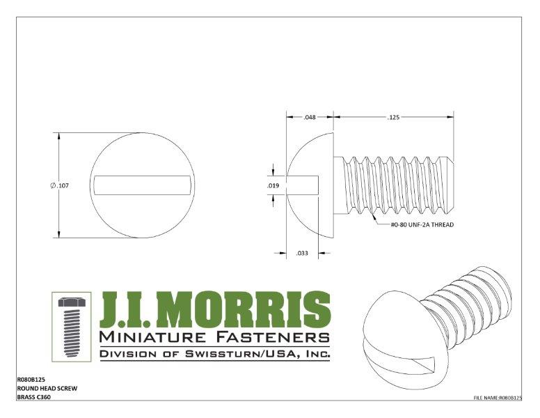 0-80 x 1/8 SCREW-ROUND HEAD-BRASS