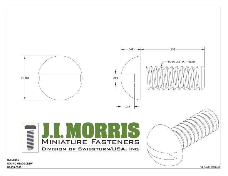 0-80 x 5/32 SCREW-ROUND HEAD-BRASS