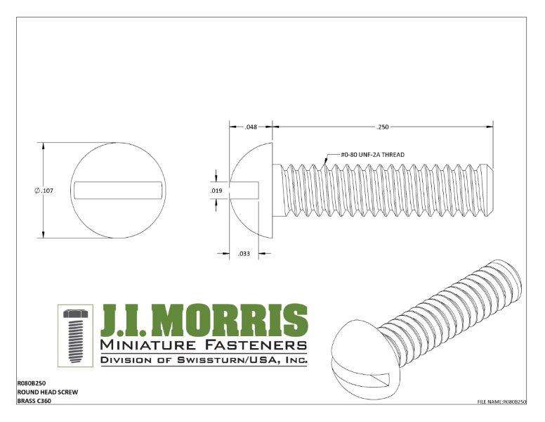 0-80 x 1/4 SCREW-ROUND HEAD-BRASS