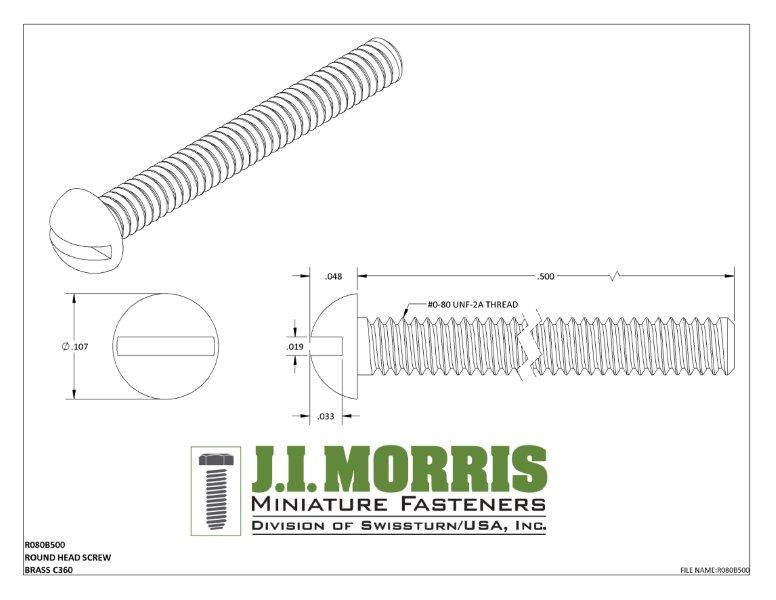 0-80 x 1/2 SCREW-ROUND HEAD-BRASS